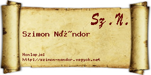 Szimon Nándor névjegykártya